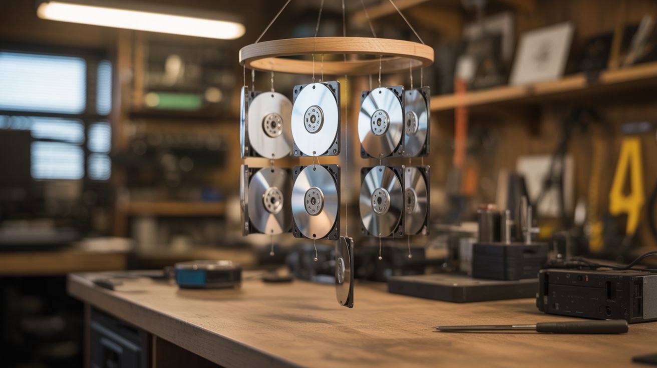HDD Platter Wind Chimes