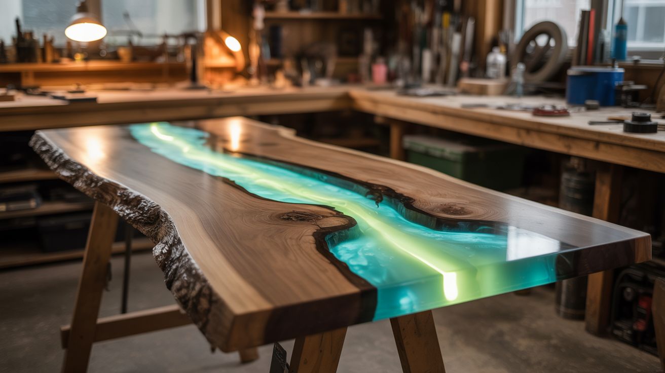 Glow Resin River Table