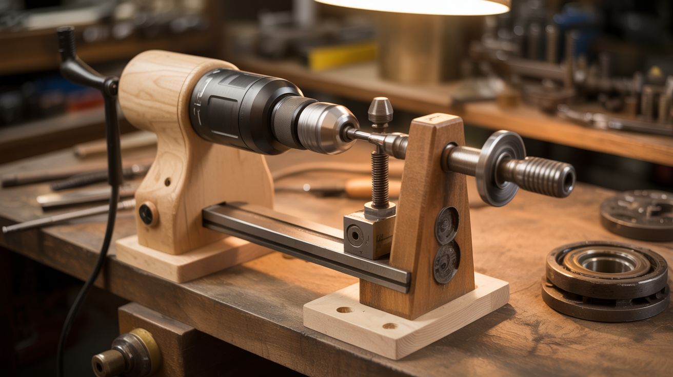 Drill-Powered Lathe